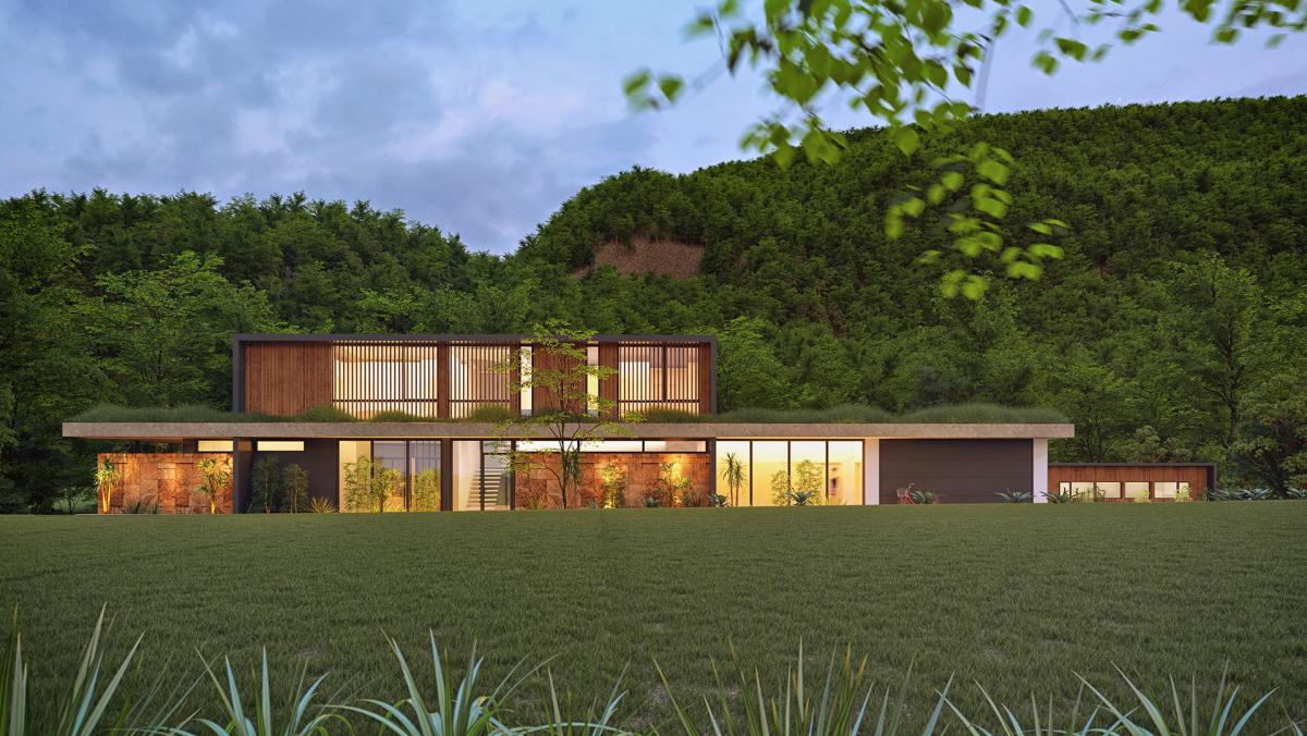 3d rendering of house in australia in nature nightshot