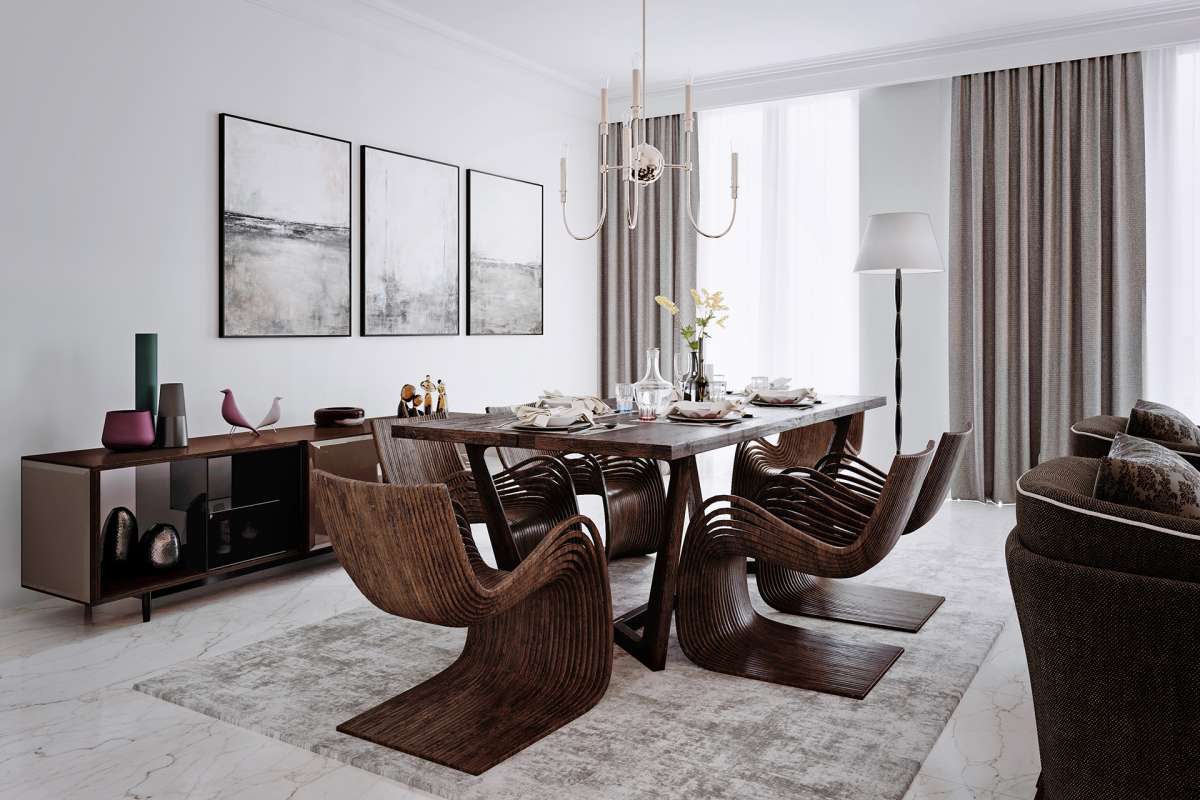 3d architectural visualisation london dining room