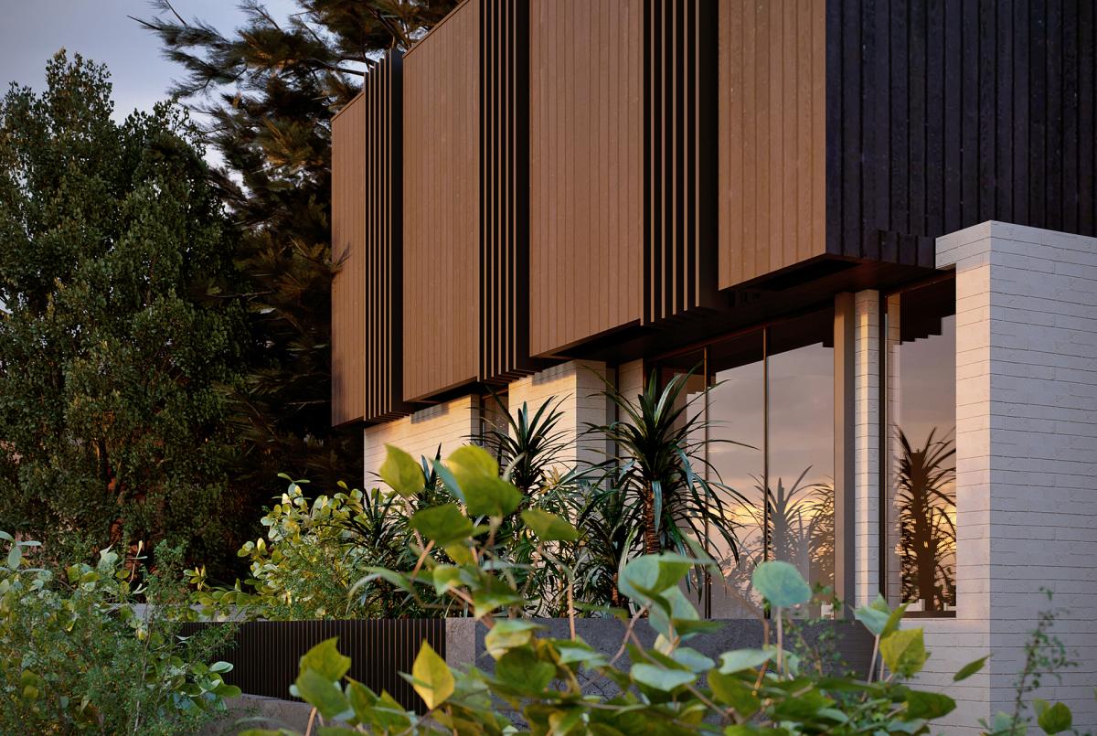 3d rendering of a five townhouse development in Maroubra NSW