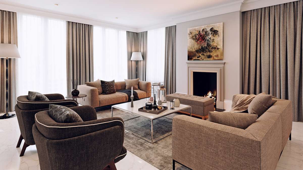 3d rendering london living room