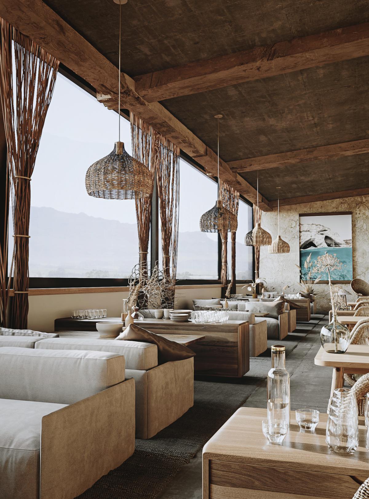 restaurant in greece renderings