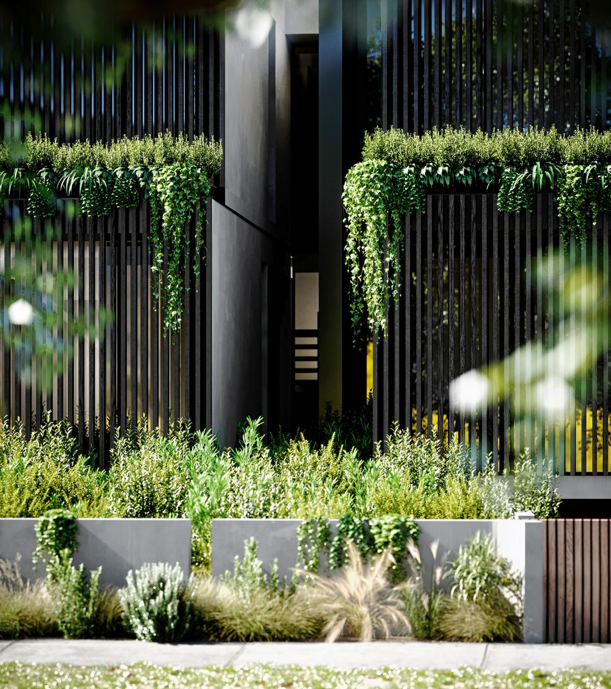 close up 3d render of a duplex house